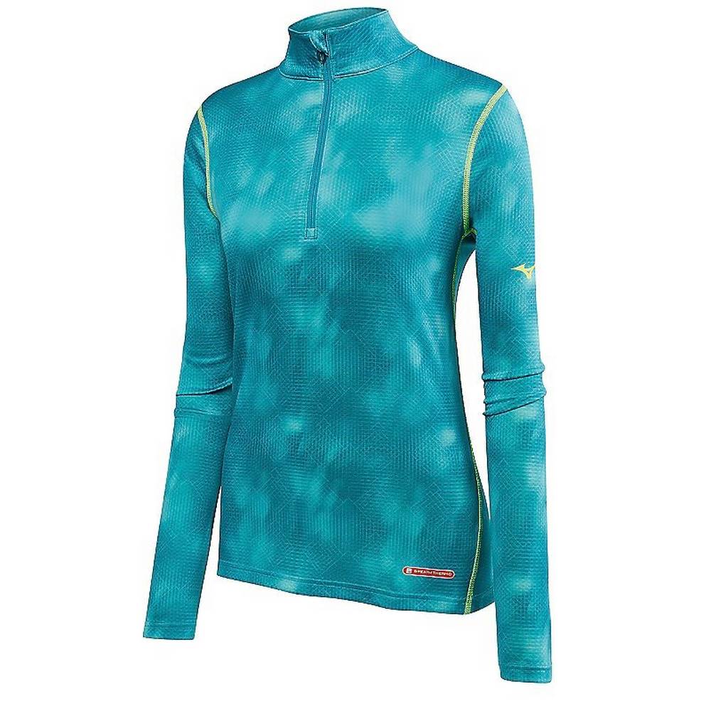 Base Layer Mizuno Breath Thermo Half Zip Mujer Turquesa España YTES-26953